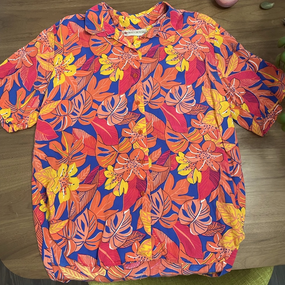 Vintage Roo Crossing floral Hawaiian shirt